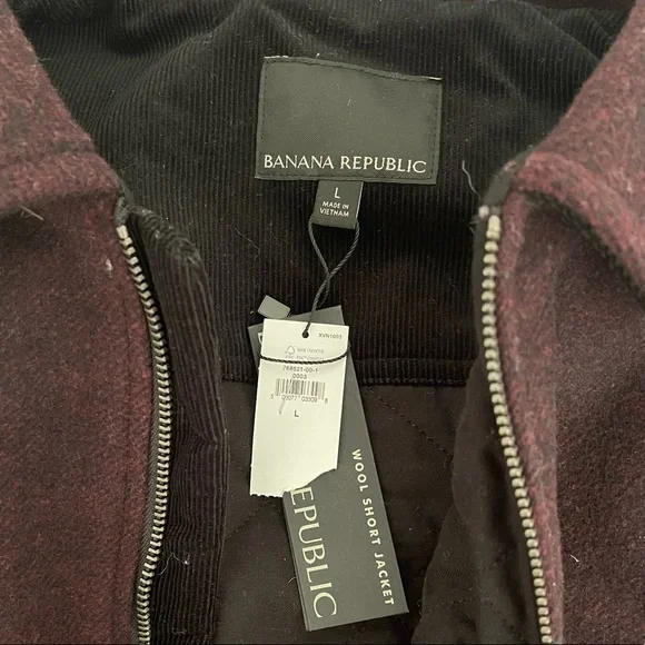 Banana Republic, Maroon Wool Short Jacket, Size L, Tags still on, never worn!